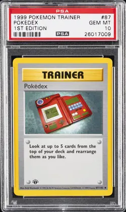 1999 POKEMON BASE SET 1ST EDITION #87 POKEDEX PSA 10 - Image 1
