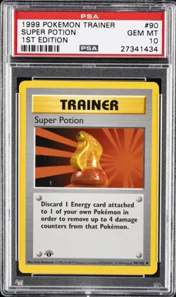 1999 POKEMON BASE SET 1ST EDITION #90 SUPER POTION PSA 10 - Image 1