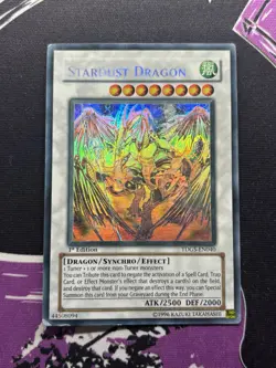 Yugioh Stardust Dragon TDGS-EN040 Ghost Rare 1st Edition The Duelist Genesis - Image 1