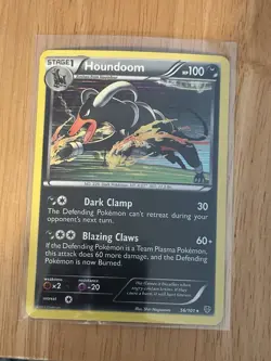 Pokemon Card Houndoom 56/101 Plasma Blast Holo Foil Black & White Rare LP 2013 - Image 1