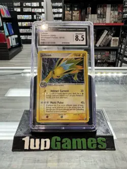 CGC 9 Mint Jolteon 8/115 EX Unseen Forces Holo Rare Pokemon Card - Image 1