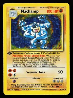 Machamp 8/102 Holo 1st Edition Base Set Unlimited Pokemon Card - Image 1