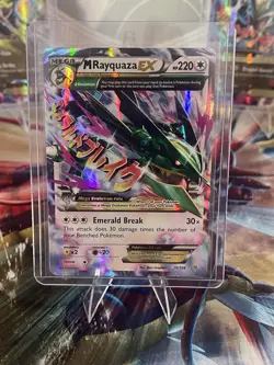 Pokemon TCG Mega-Rayquaza EX Roaring Skies Holo Rare Card 76/108 - Image 1