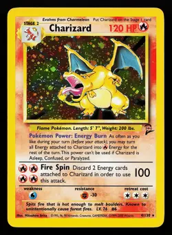 Charizard 4/130 Holo Rare Base Set 2 Pokemon Card - Image 1