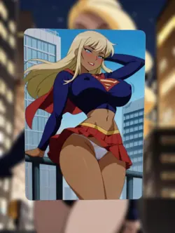 Supergirl Justice League Anime Waifu Sexy Goddess Doujin Lewd Hentai Card - Image 1