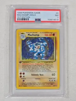 Machamp 9/102 Base Set 1st Edition Holo Rare Pokemon Card 1999 - PSA 7 NM 8/102 - Image 1