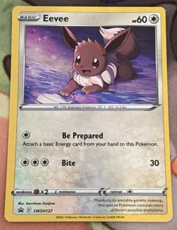 Pokemon Eevee TCG Sword & Shield Black Star Promo Holo Card SWSH127 - Image 1
