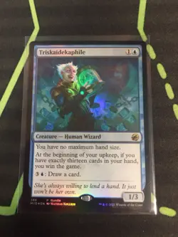 MTG Magic The Gathering Triskaidekaphile Foil Rare Promo Blue Wizard - Image 1