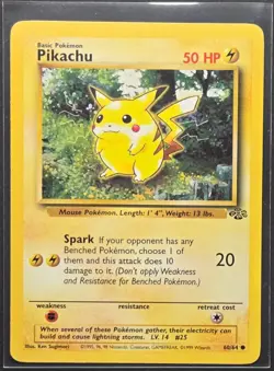 Pikachu 60/64 Jungle Unlimited Common Pokemon 1999 - Image 1