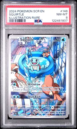 2024 POKEMON SCR EN-STELLAR CROWN ILLUSTRATION RARE #148 SQUIRTLE PSA 8 - Image 1