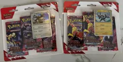 2x Pokemon 3er-Blister Karmesin & Purpur - Ewige Rivalen Zebritz&Kangama I NEU - Image 1