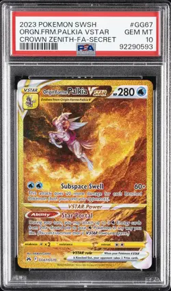 2023 POKEMON SWSH SECRET #GG67 FULL ART/ORIGIN FORME PALKIA VSTAR PSA 10 - Image 1