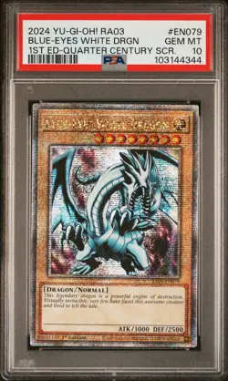 2024 YU-GI-OH! RA03-QUARTER CENTURY BONANZA #EN079 BLUE-EYES WHITE DRAGON PSA 10 - Image 1