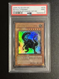 2004 ERROR HOLO BLEED 🩸 Yu-Gi-Oh! Black Tyranno 2004 IOC-075 1st Edition PSA 9 - Image 2