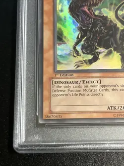 2004 ERROR HOLO BLEED 🩸 Yu-Gi-Oh! Black Tyranno 2004 IOC-075 1st Edition PSA 9 - Image 3