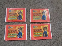 NEW/SEALED-LOT OF 8 PACKS PICS ONLY SHOW 4-1996 TOPPS YU-GI-OH-7 STICKERS - Image 1