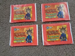 NEW/SEALED-LOT OF 8 PACKS PICS ONLY SHOW 4-1996 TOPPS YU-GI-OH-7 STICKERS - Image 3