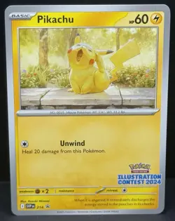 Pikachu SVP214 Illustration Contest 2024 Promo Pokemon Card SV BSP PTCG NM - Image 1