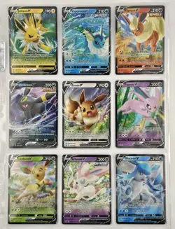 Eevee Evolutions V Promo Complete SWSH 9 Card Set Eeveelutions Pokemon TCG NM - Image 1
