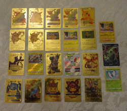 LOT OF POKEMON (MOSTLY) GOLD FOIL CARDS ~ PRE-OWNED ~ NOT RATED - Image 1
