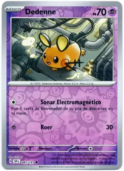 Pokemon DEDENNE 087/191 Reverse Holo Chispas Fulgurantes SSP ES Espanol Card NM - Image 1