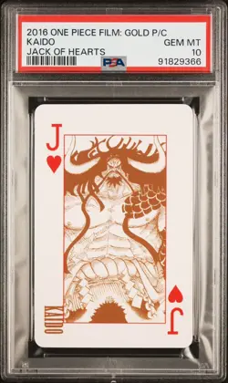 PSA 10 Gem Mt Kaido Jack Of Hearts One Piece Film Gold Poker Playing Cards 2016 - Image 1