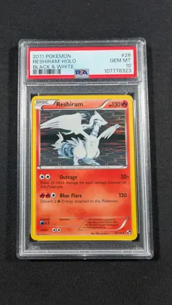 Pokemon Card Holo Reshiram 26/114 PSA 10 GEM MINT Black & White - Image 1