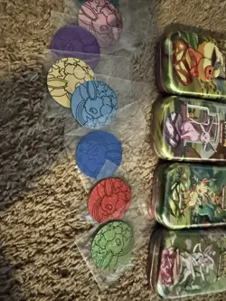 Pokemon TCG Prismatic Evolutions Mini Tins Empty, Coins And Art Card - Image 3