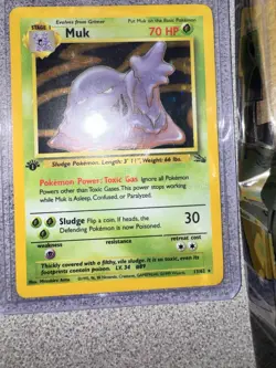 1st Edition Muk 13/62 Fossil 1999 Holo Rare WOTC Pokemon Card TCG - Image 1