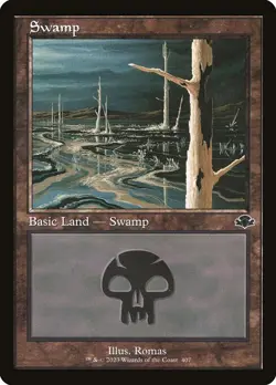 1x Swamp (#407) - Foil Retro Frame NM Eng MTG - Dominaria Remastered - Image 1
