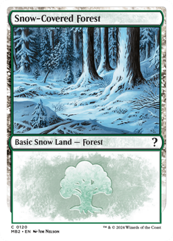Snow-Covered Forest (White Border) #120 | NM | Mystery Booster 2 Magic MTG - Image 1