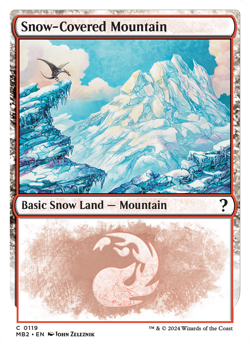 Snow-Covered Mountain (White Border) #119 | NM | Mystery Booster 2 Magic MTG - Image 1