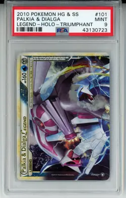 2010 POKEMON TRIUMPHANT PALKIA & DIALGA LEGEND TOP #101 PSA 9 MINT #43130723 - Image 1