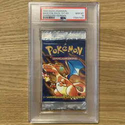 1999 Pokemon DEUTSCH 1. Edition Base Set Glurak-Charizard Booster Pack PSA 10 - Image 1