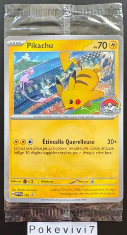 Carte Pokemon PIKACHU 190 PROMO WORLD CHAMPIONSHIPS 2024 SVP FR NEUF - Image 1