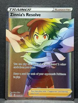 Pokemon TCG Zinnia's Resolve Evolving Skies Rainbow 225/203 Secret Rare NM - Image 1