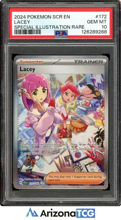 Pokemon 2024 Lacey 172/142 Full Art SIR Stellar Crown GEM MINT PSA 10 - Image 1