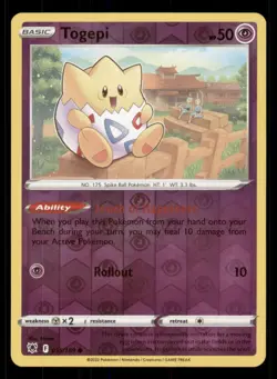 Togepi SWSH10: Astral Radiance #055/189 Common Reverse Holo Pokemon LP - Image 1