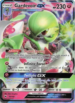Gardevoir GX 93/147 Sun & Moon Burning Shadows Ultra Rare Holo Pokemon TCG - Image 1