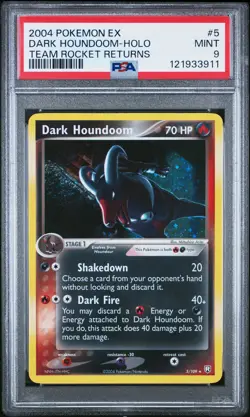 2004 POKEMON EX TEAM ROCKET RETURNS #5 DARK HOUNDOOM-HOLO PSA 9 - Image 1