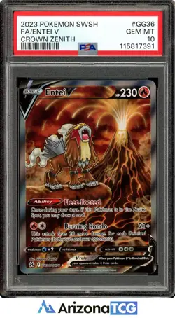 Pokemon 2023 Entei V GG36 Full Art Crown Zenith GEM MINT PSA 10 - Image 1