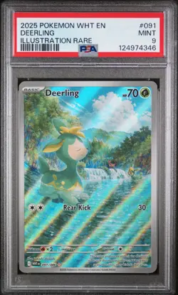 2025 POKEMON WHT EN-WHITE FLARE ILLUSTRATION RARE #091 DEERLING PSA 9 - Image 1