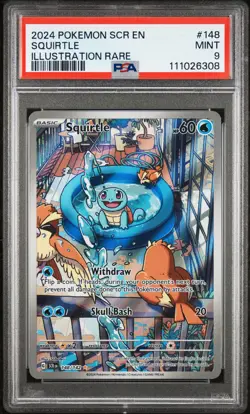 2024 POKEMON SCR EN-STELLAR CROWN ILLUSTRATION RARE #148 SQUIRTLE PSA 9 - Image 1