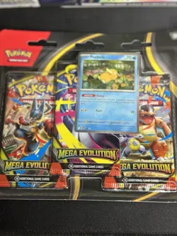 2x Pokemon TCG Mega Evolution 3 Pack Blister [Psyduck] - Image 2