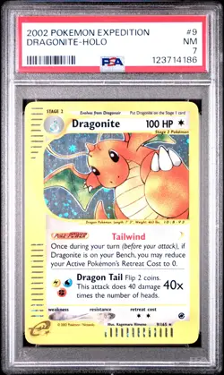2002 POKEMON EXPEDITION #9 DRAGONITE-HOLO PSA 7 - Image 1