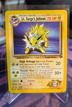 Pokemon Gym Challenge #28 Lt. Surge's Jolteon WOTC Vintage Non Holo MINT! - Image 1