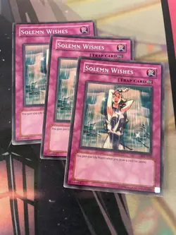 YUGIOH - SOLEMN WISHES X3 - COMMON - PSV - UNLIMITED - NM/LP - Image 1