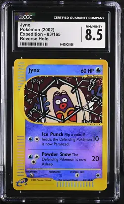 CGC 8.5 Jynx 2002 Expedition 83/165 Reverse Holo Pokemon Card - Image 1