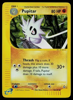 Pokemon Card - Pupitar Aquapolis 56/147 Uncommon Reverse Holo - Image 1