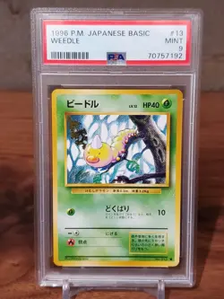 Pokemon PSA 9 MINT Weedle 1996 Base Set Japanese Original Card. - Image 1
